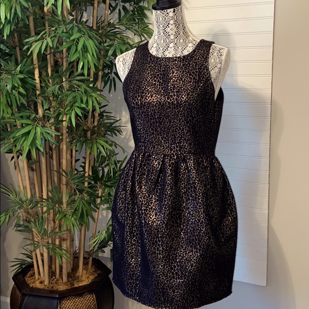 Elegant Black and Gold Mini Dress